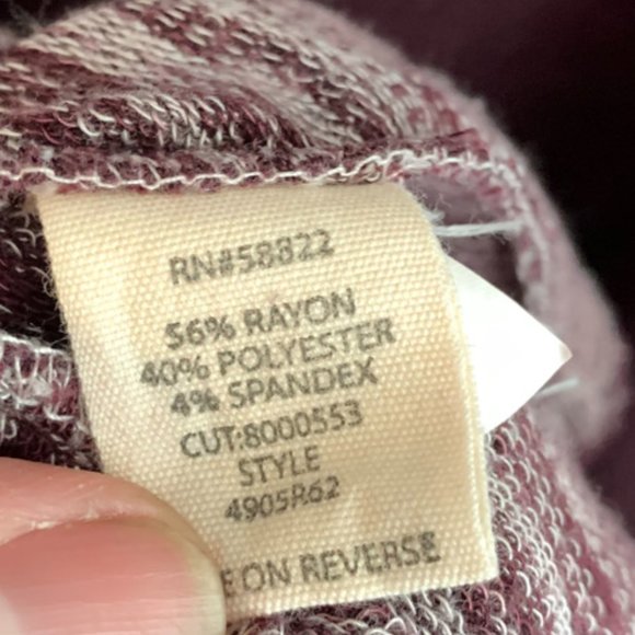 Max Studio Maroon Weekend Cowl Neck Long Sleeve Dress - Picture 4 of 7